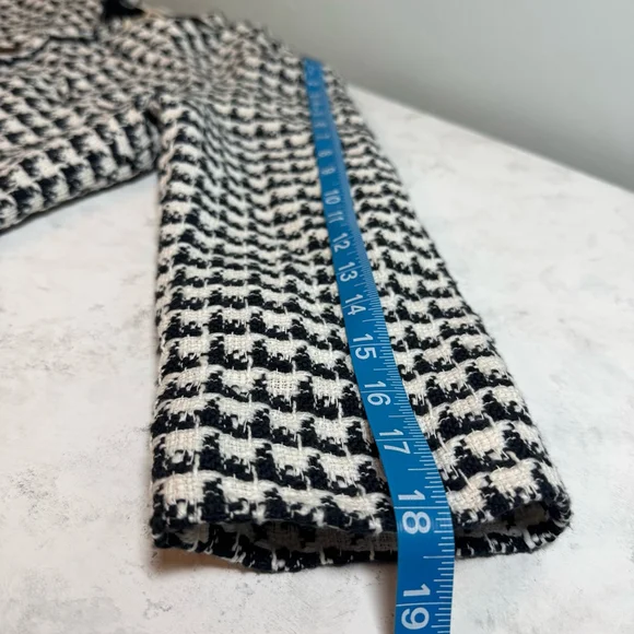 NWT Women's Tulle Blazer Jacket Size M Black White Houndstooth Anthropologie - Picture 9 of 9